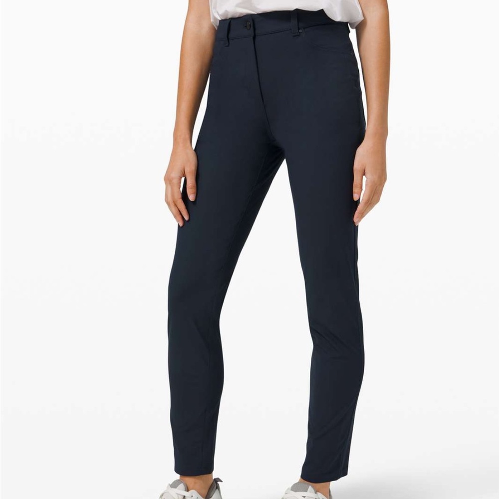 NWT Lululemon Navy City Sleek Slim-Fit 5 Pocket High-Rise Pants Size 2